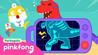 Osso de Dinosauro Está Quebrado! |Brincando no Hospital🏥|Pinkfong,Bebê Tubarão!Canções para Crianças