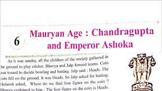 Mauryan Age : Chandragupta and Emperor Ashoka PART 1 | Class 6 SS Chapter 6 Explain हिंदी में #gbse