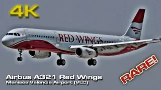 Red Wings [4K] Airbus A321 at Valencia (Close view) ex Monarch (OE-IFC)