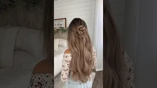 rose inspired half up braided bun 🌹