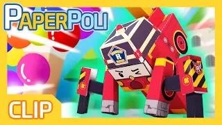 Transformer Roy! Pull huge balloons!! | Paper POLI [PETOZ] | Robocar Poli Special