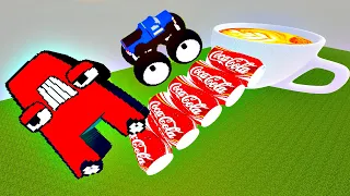 Alphabet Lore Car & Big/Small Cars vs Giant Coca-Cola Bump in Teardown