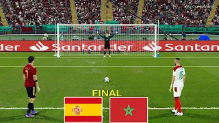 SPAIN vs MOROCCO | Penalty Shootout | FIFA World Cup 2022 Final | MORATA vs ZIYECH PES Gameplay
