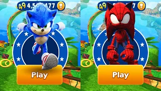 Sonic Dash vs Spider Sonic - Movie Sonic vs All Bosses Zazz Eggman Robotnik All Characters Unlocked