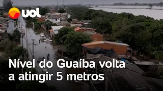 Rio Grande do Sul: Nível do Guaíba volta a atingir 5 metros e tendência é que água continue a subir