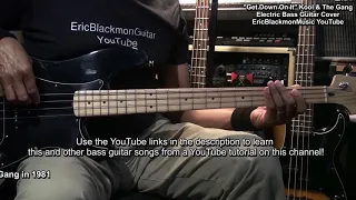 GET DOWN ON IT Kool And The Gang Bass Guitar Cover & Lesson Link Below @EricBlackmonGuitar
