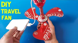 Make a summer travel ceiling fan with a 6v motor / Use a phone charger