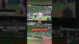 Lonzo Ball throws out first pitch