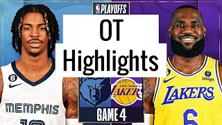 Los Angeles Lakers vs Memphis Grizzlies Full OT Game 4 Highlights |Apr 24| NBA Playoff 2023