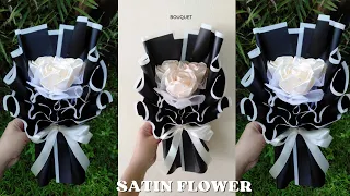 How to make Satin Flower Bouquet/Satin Ribbon/Wrapping Tutorial