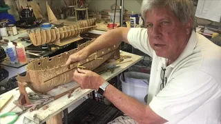 Clamps for attaching planks on model wooden ships by Kevin Kenny.