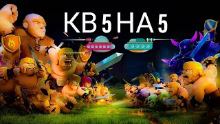 Играю КВ 5 на 5 один.Clansh of Clans