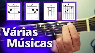 Aprenda 9 Músicas de Sertanejo Universitário Com Apenas 4 Acordes e 1 Batida no Violão (POT-POURRI)