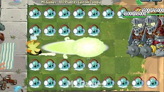 PvZ 2 100 Plants Vs Custom Zombie - Citron And All Plants Max Level Vs 2 Guard Gargantuar Zombie