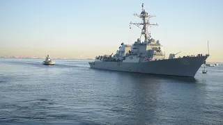 USS Rafael Peralta (DDG 115) arrives at Fleet Activities Yokosuka
