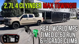 2023 Chevy SIlverado 1500 2.7L 4 Cylinder Towing 9k: Real World MPG + 6% Grade And Timed 0-60!!!