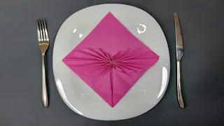 How to fold paper napkin for table setting