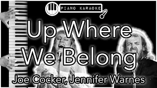 Up Where We Belong - Joe Cocker, Jennifer Warnes - Piano Karaoke Instrumental
