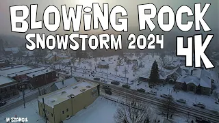 Blowing Rock NC 4K / Snow Storm 2024  (DJI Mavic Air 2S Drone Footage) Stunning / Winter Wonderland