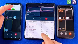 Z Fold 3 vs Xiaomi RN 11 & iPhone Xs Double Outgoing call Viber & WhatsApp (Incoming call)