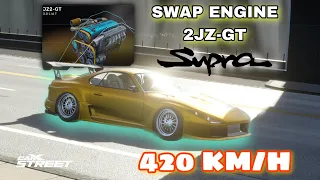 CarX Street 0.8.6 | Supra 420 KM/H swap engine 2JZ-GT #carxstreet #supra #tuning