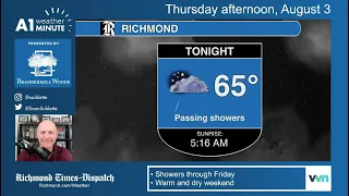 Spotty showers through the night: Thursday afternoon Richmond weather video