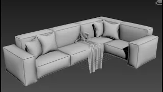 sofa modeling with pillow 3d max modeling #viral #ytshorts  #blender#shorts #3d #youtubeshorts