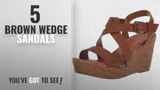 Top 5 Brown Wedge Sandals [2018]: Jellypop Women's Tahoe Wedge Sandal, Cognac, 8 Medium US