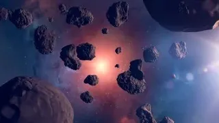 Asteroid size comparison in 3D animation