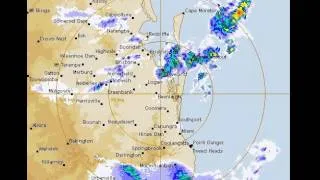 128km radar - East Coast Low 27th August 2014 - Time Lapse