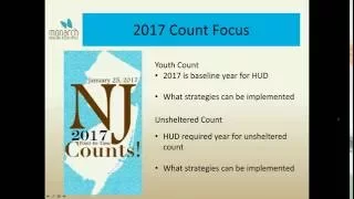 NJ Counts 2017 PIT Coordinator and CoC Lead Webinar