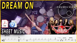 Dream On - Aerosmith | Drum SCORE Sheet Music Play-Along | DRUMSCRIBE