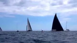 J Class Yachts - Falmouth Bay 23rd June 2015 - A split at the start ....