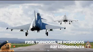 ACTION PACKED: RAF Lossiemouth - Two F35Bs, P8 Poseidons, Typhoons, Birdstrike & Emergency Fuel Leak
