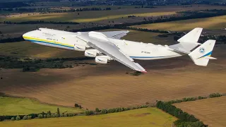 Ан-225 МРИЯ. Генеральная тренировка. Взлет и посадка "глазами" зависшей птицы. Уникальные кадры.