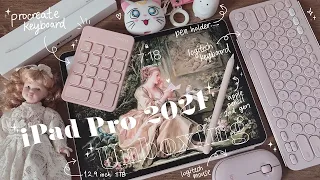  iPad Pro 2021 Unboxing // 12.9" M1 + Cute Accessories ☁️🎀 Procreate Keyboard & more ✨