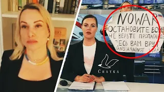 Редактор Первого канала Марина Овсянникова ворвалась в прямой эфир с плакатом «Остановите войну»