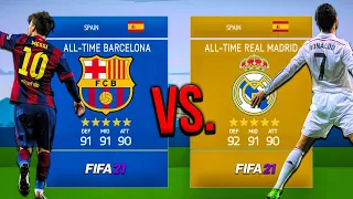 All-Time BARCELONA VS. All-Time REAL MADRID!