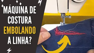 Máquina de costura embolando a linha no tecido e na caixa de bobina? Veja na prática como arrumar