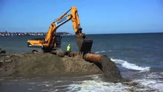 Sand Being Pumped Onto Colwyn Bay Beach