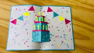 3D Cake Pop Up Card / DIY - Beautiful handmade birthday card ideas / 3D birthday cards handmade