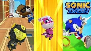 Talking Tom Hero Dash Vs Sonic Dash