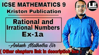 ICSE mathematics class 9 Ex-1a | Rational and Irrational Numbers | kriston publication solution