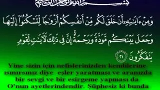 AİLE'NİN SAADETİ (RUM SURESi-21 ayet)