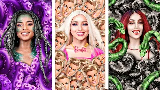 Vampir, Meerjungfrau und Barbie! Extreme Versteckspiel Box Challenge