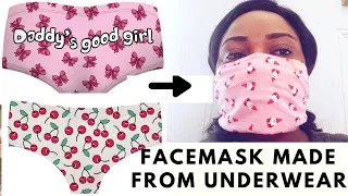 Women underwear Face Mask|Covid 19 DIY face Mask|Panty face mask