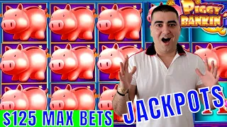 NON STOP JACKPOTS On Lock It Link Piggy Bankin Slot - $125 Max Bets