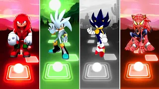 Knuckles Sonic 🆚 Silver Sonic 🆚 Dark Sonic 🆚 Spider Man Sonic  | Sonic EDM Rush Tiles Hop