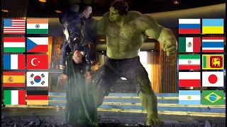 Hulk smashes Loki in 20 Different Languages | "Puny God" | Avengers (2012)