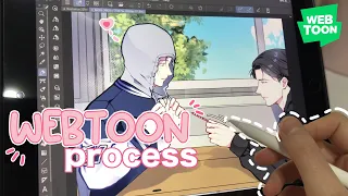 ♡ Draw with me! | Webtoon panel drawing process ♡